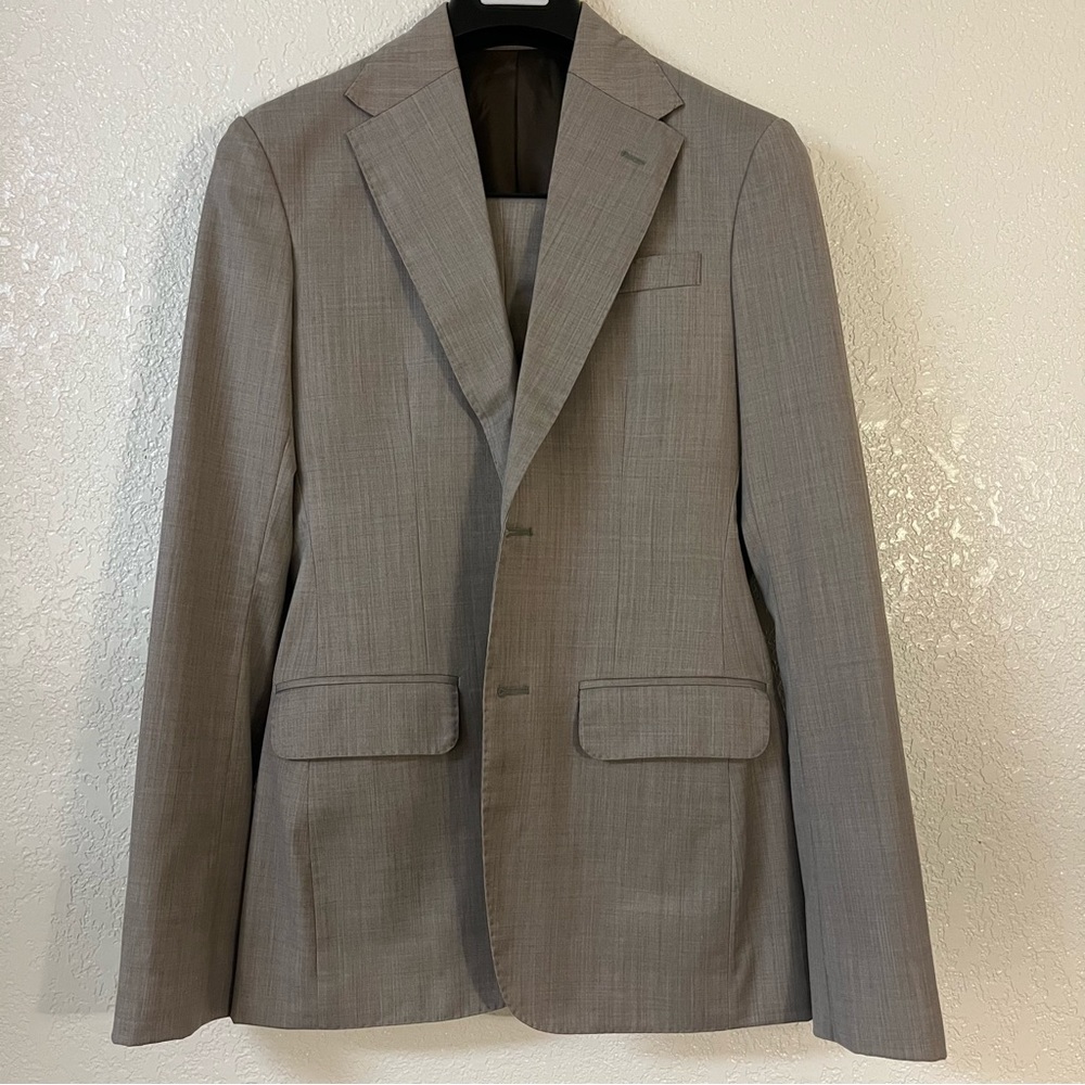 Studio Suits Tan Wool Suit